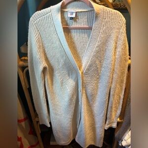 CAbi Cream Knit Cardigan Sweater longline